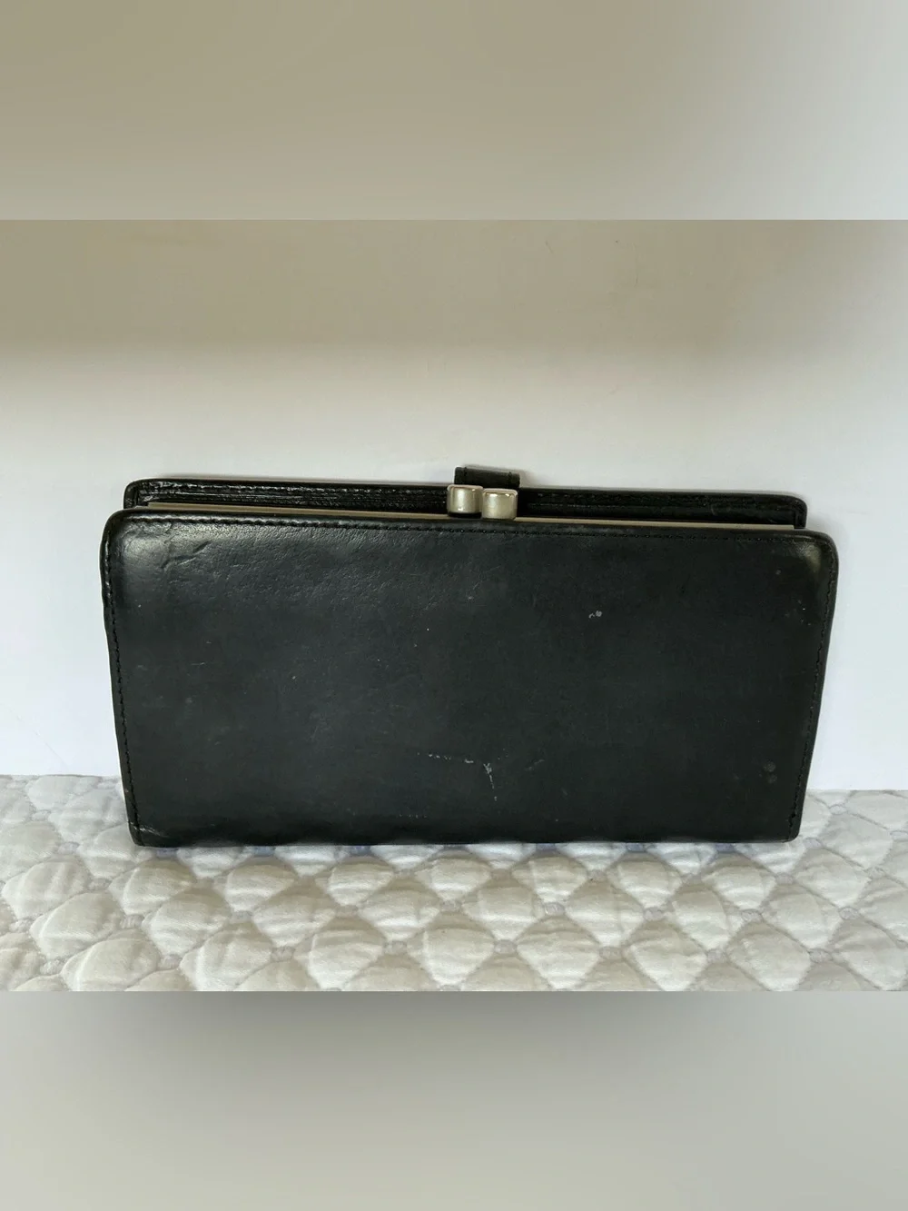 COACH Black Leather Men's Card Holder with Embossed Logo